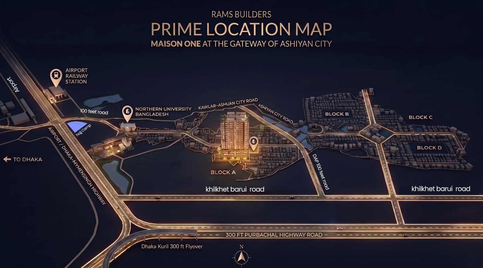 Prime location map — Maison One at the gateway of Ashiyan City